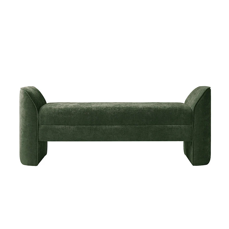 Diana 57" Wide Modern Chenille Upholstered Bench with Piped Edges and Foam Cushion - Image 4