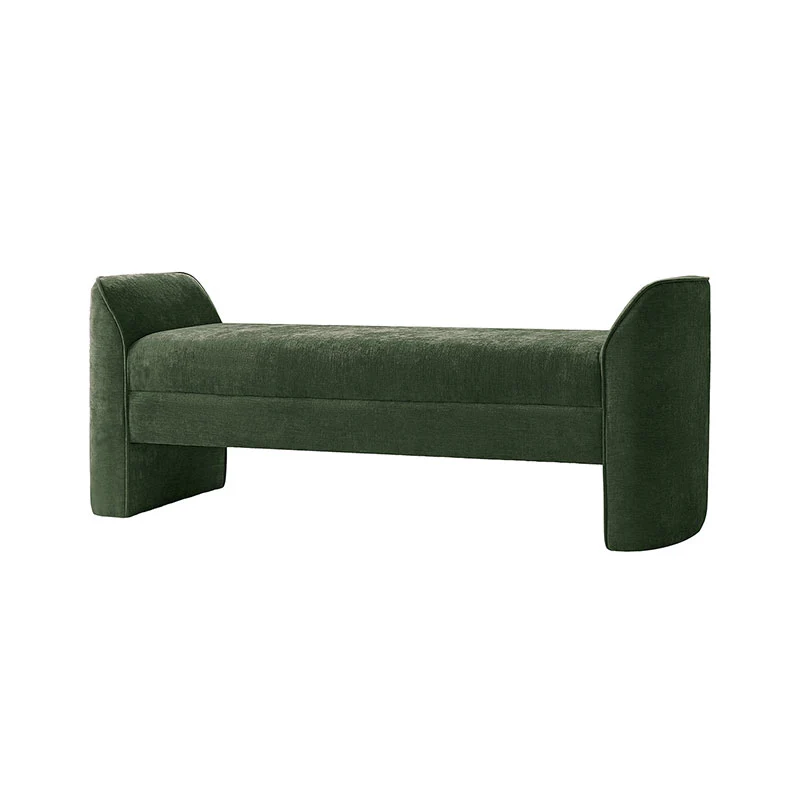 Diana 57" Wide Modern Chenille Upholstered Bench with Piped Edges and Foam Cushion - Image 5