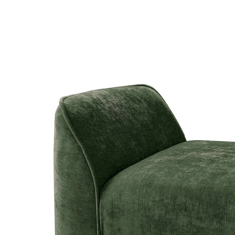 Diana 57" Wide Modern Chenille Upholstered Bench with Piped Edges and Foam Cushion - Image 6