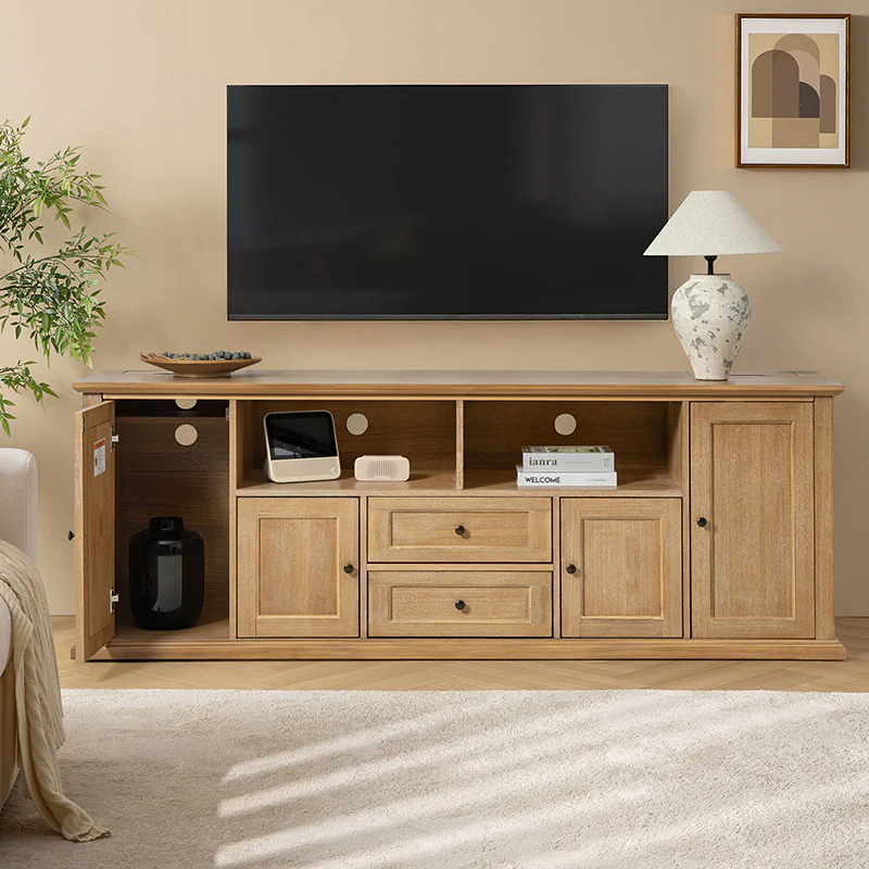 Edenia Traditional Storage TV Stand with Built-in Outlets - Image 10