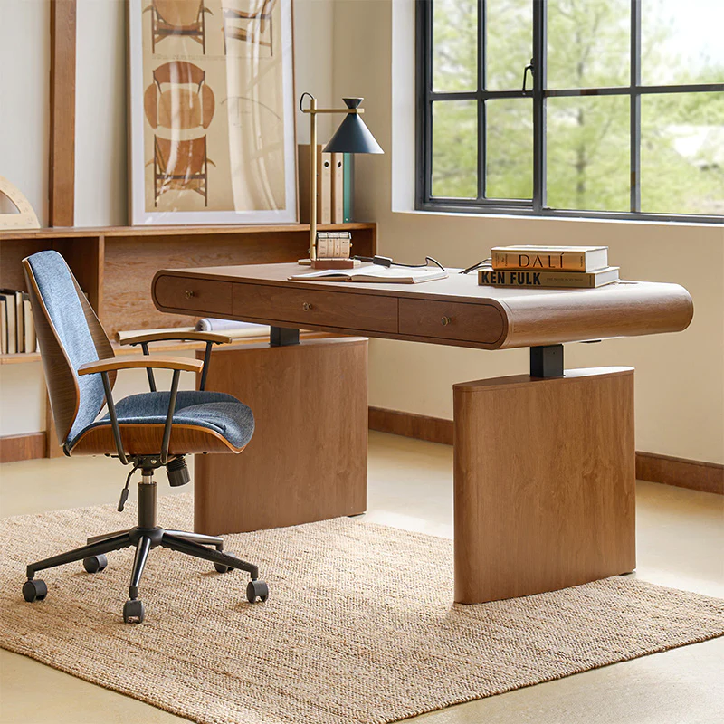 Louise Mid-century Modern Electric Adjustable Standing Desk with Wireless Charging - Image 9