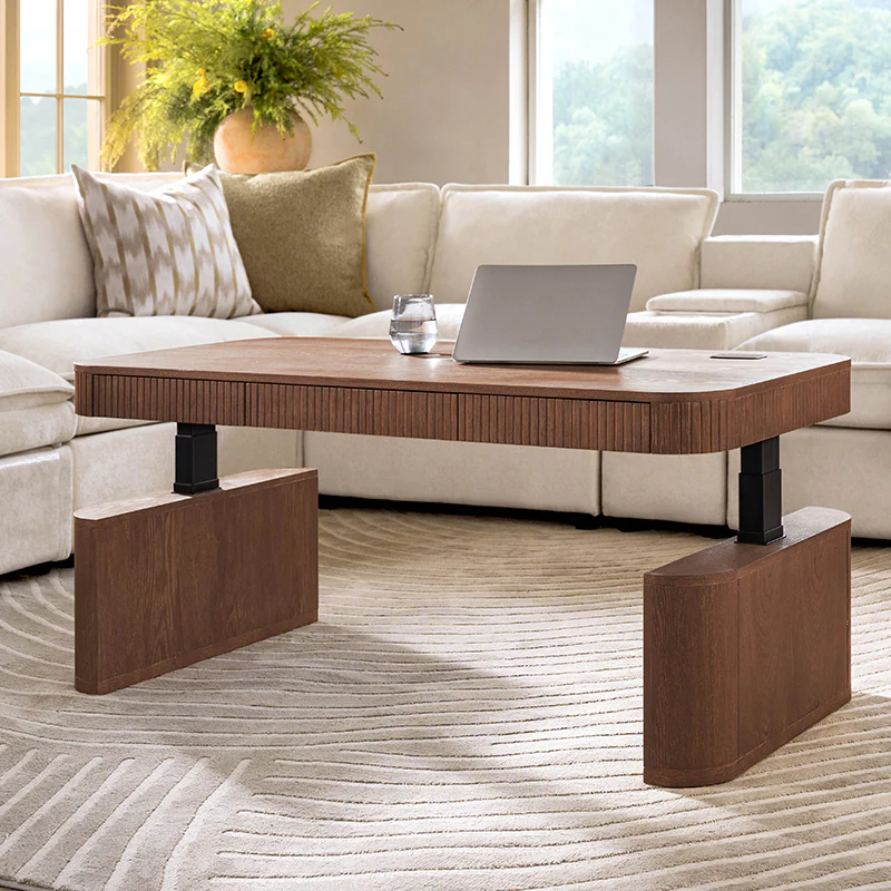 Matilde Electric Standing Coffee Table Desk with Storage - Image 11