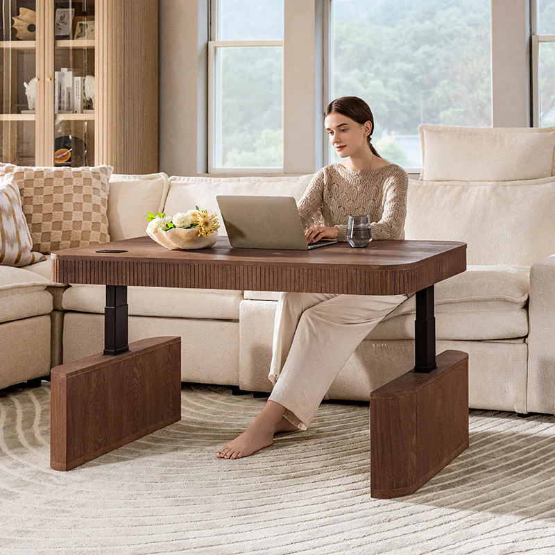 Matilde Electric Standing Coffee Table Desk with Storage - Image 12