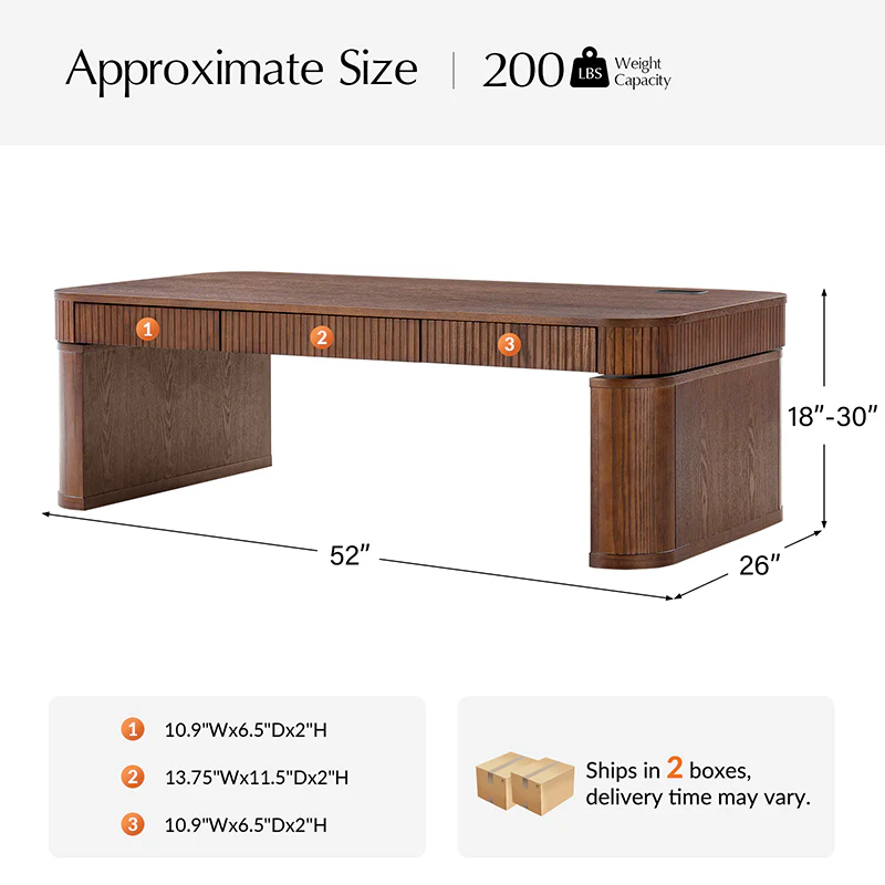 Matilde Electric Standing Coffee Table Desk with Storage - Image 15