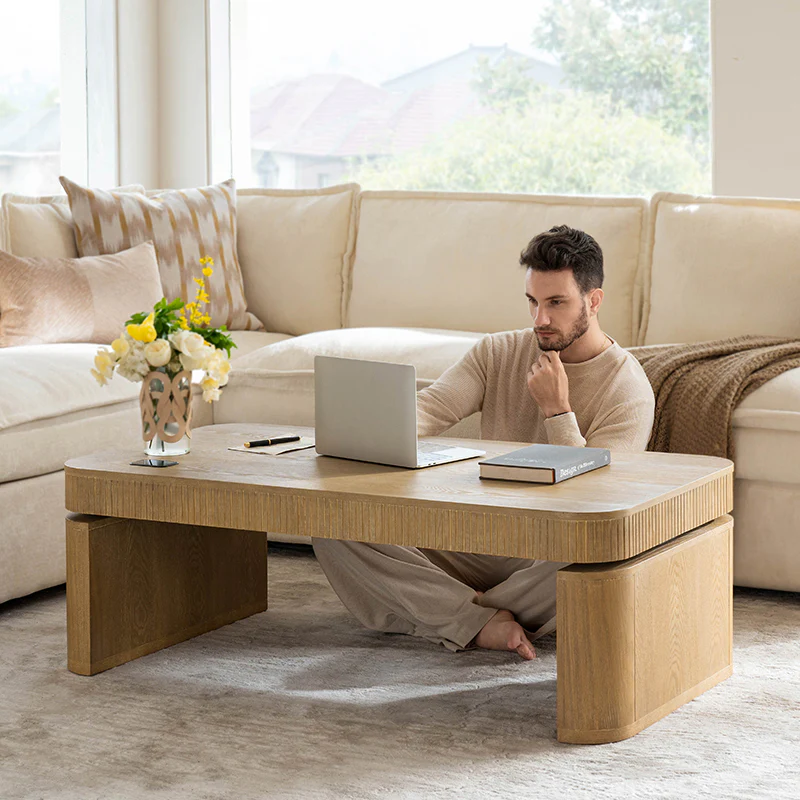 Matilde Electric Standing Coffee Table Desk with Storage - Image 4