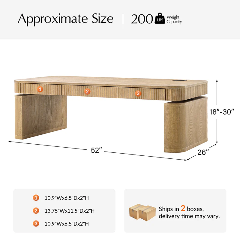 Matilde Electric Standing Coffee Table Desk with Storage - Image 5