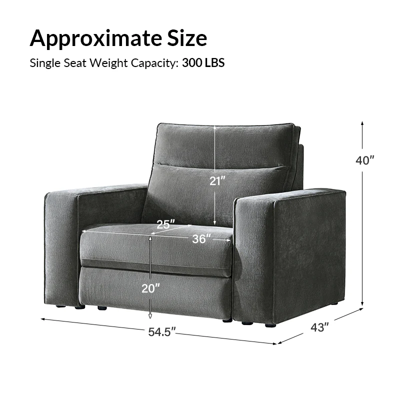 EliteNest Smart Modular Sofa Easy Assembly with Power Recliners - Image 21