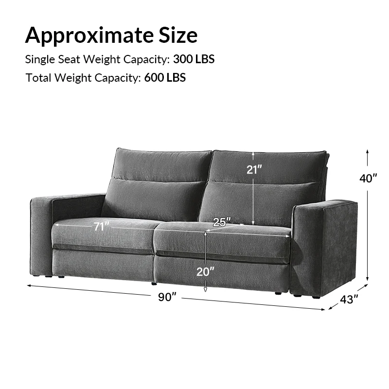 EliteNest Smart Modular Sofa Easy Assembly with Power Recliners - Image 33