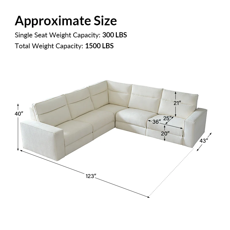 EliteNest Smart Modular Sofa Easy Assembly with Power Recliners - Image 58