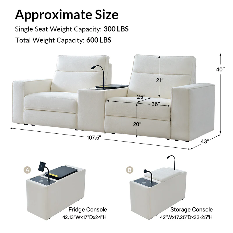 EliteNest Smart Reclining Theater Sofa with Speaker - Image 15