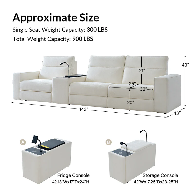 EliteNest Smart Reclining Theater Sofa with Speaker - Image 41