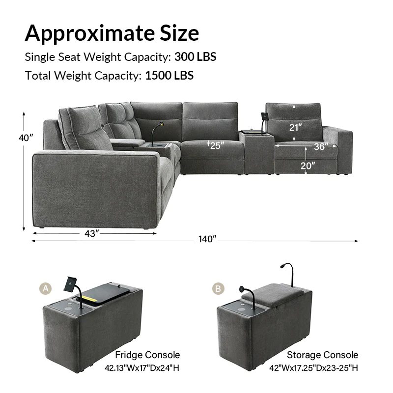 EliteNest Smart Reclining Theater Sofa with Speaker - Image 57