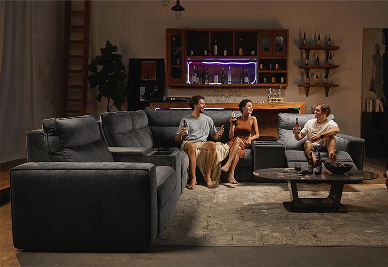 EliteNest Smart Reclining Theater Sofa with Speaker - Image 58