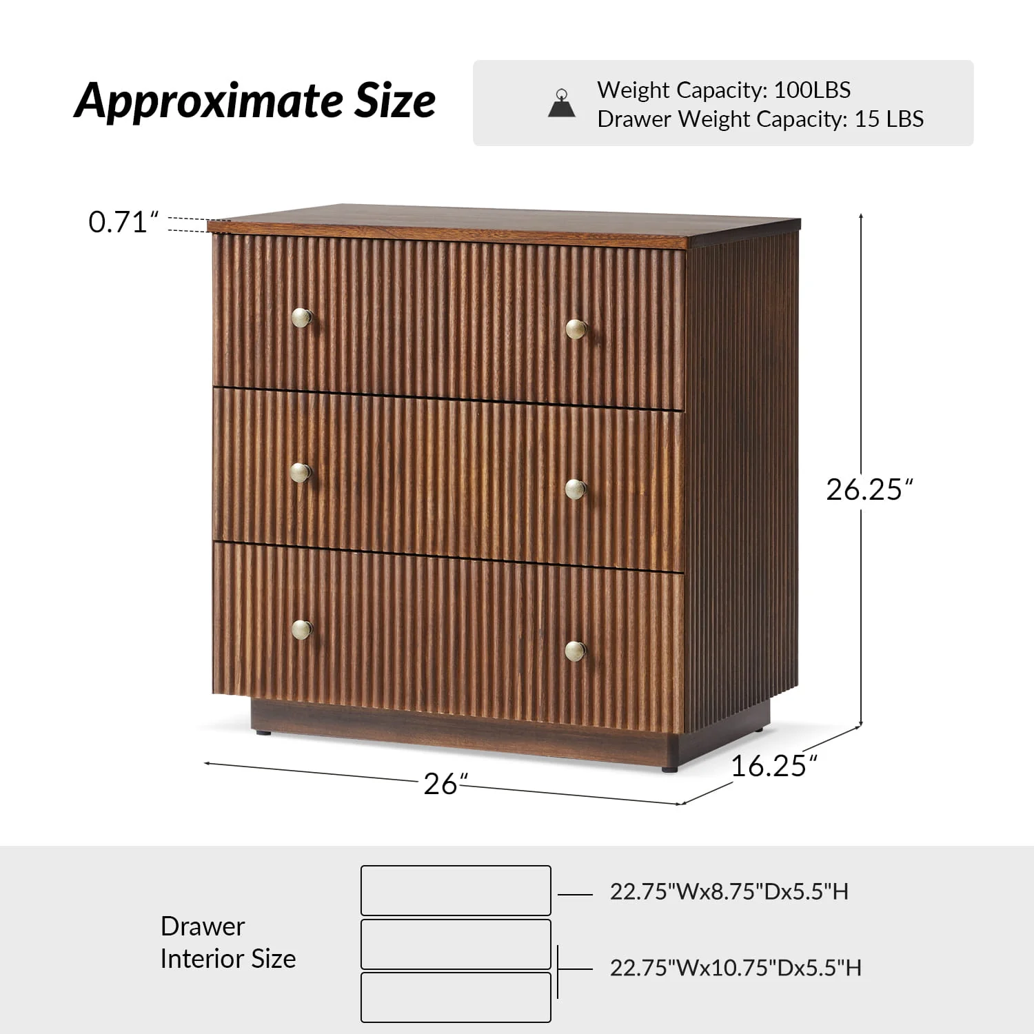Camille Solid Wood End Table with Drawers - Image 3