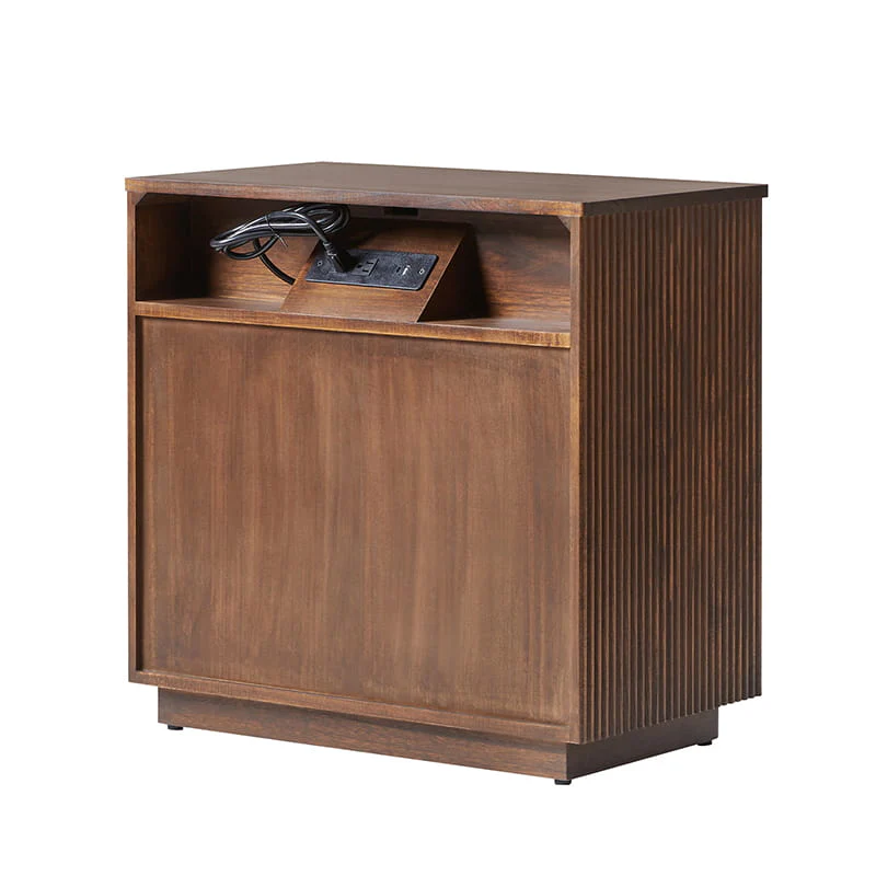 Camille Solid Wood End Table with Drawers - Image 4