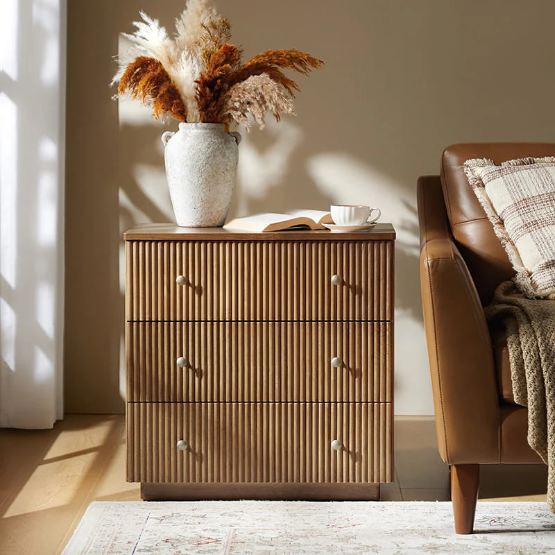 Camille Solid Wood End Table with Drawers - Image 8