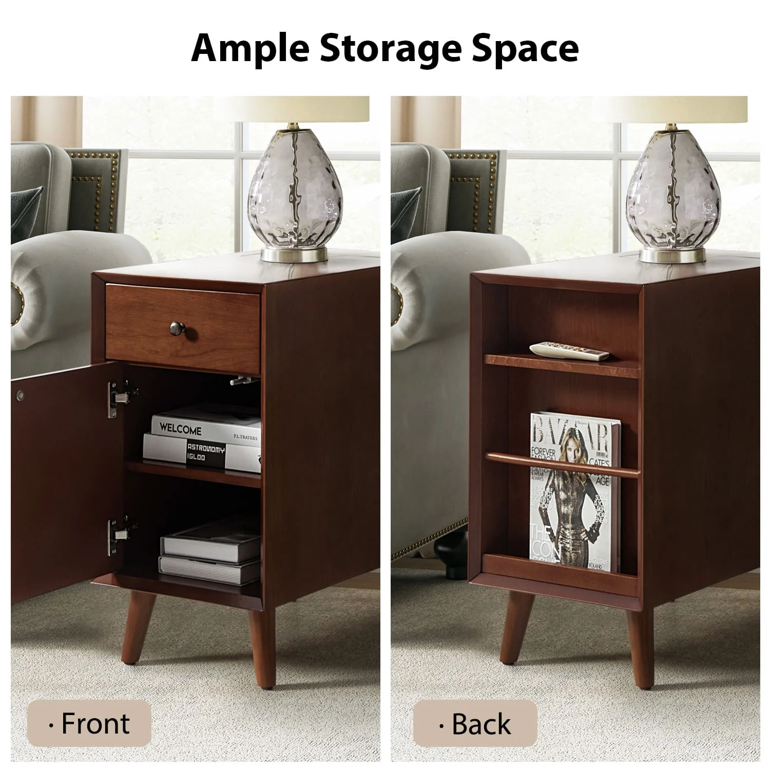 Vira End Table with Storage and Built-in Outlets(Optional Types) - Image 18