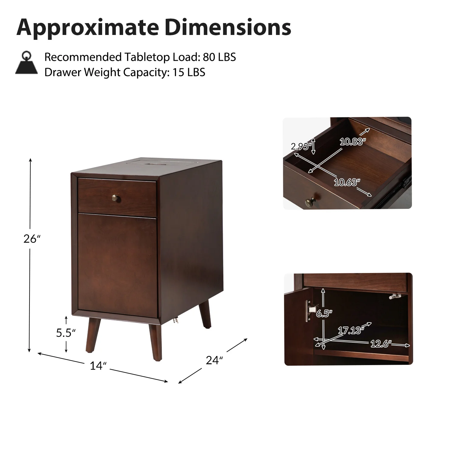 Vira End Table with Storage and Built-in Outlets(Optional Types) - Image 19