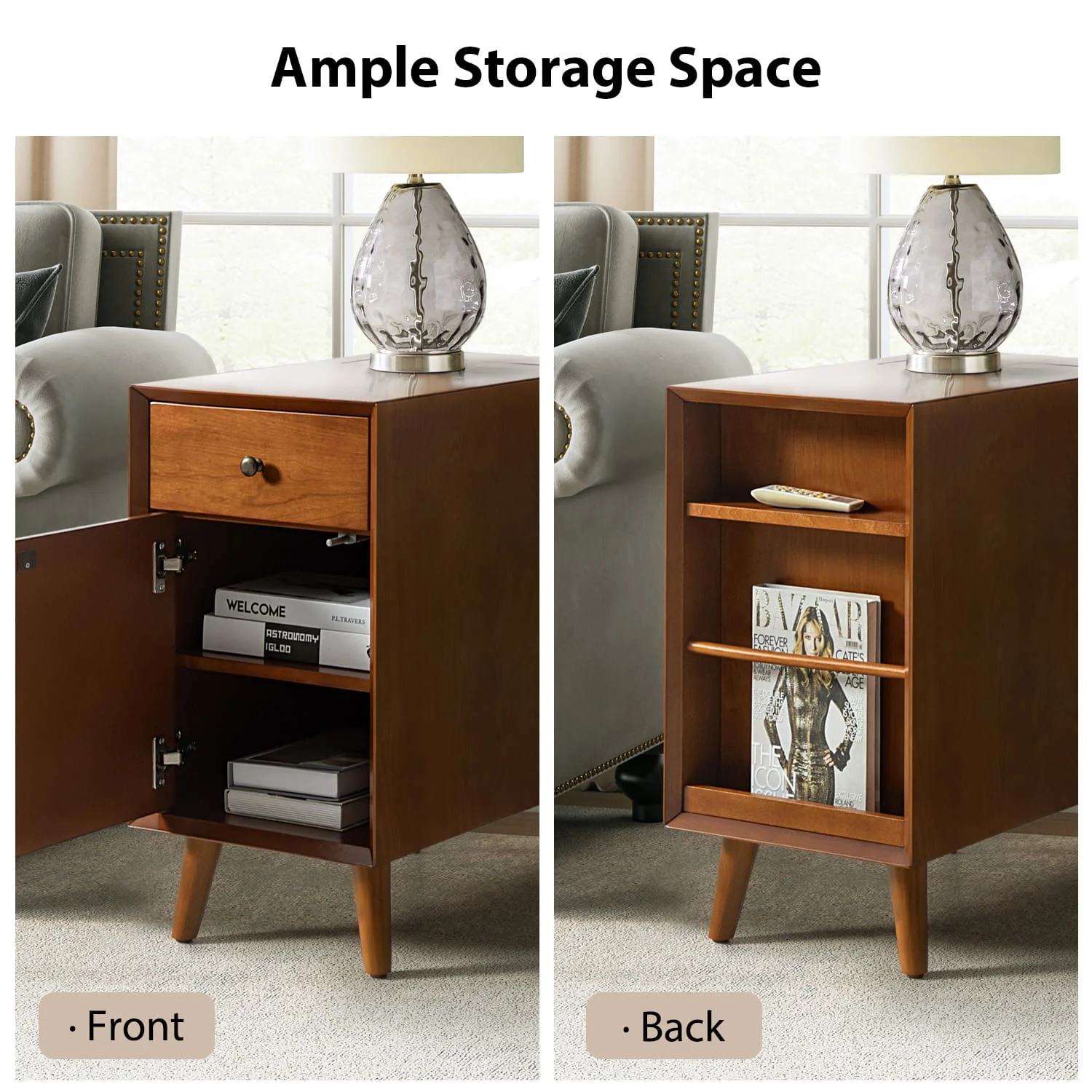 Vira End Table with Storage and Built-in Outlets(Optional Types) - Image 26