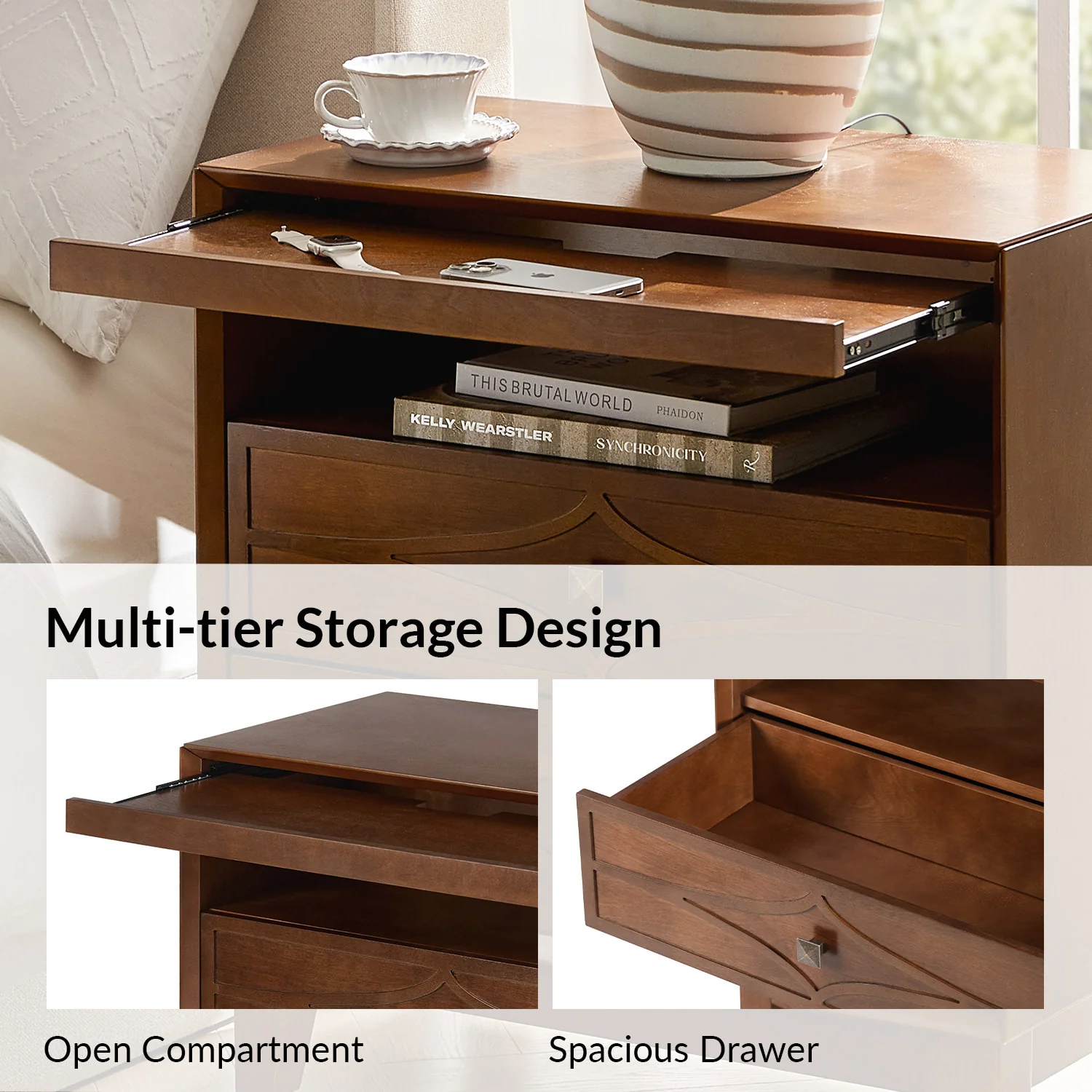 Josefa 3-Drawer End Table with Type-C and USB - Image 12