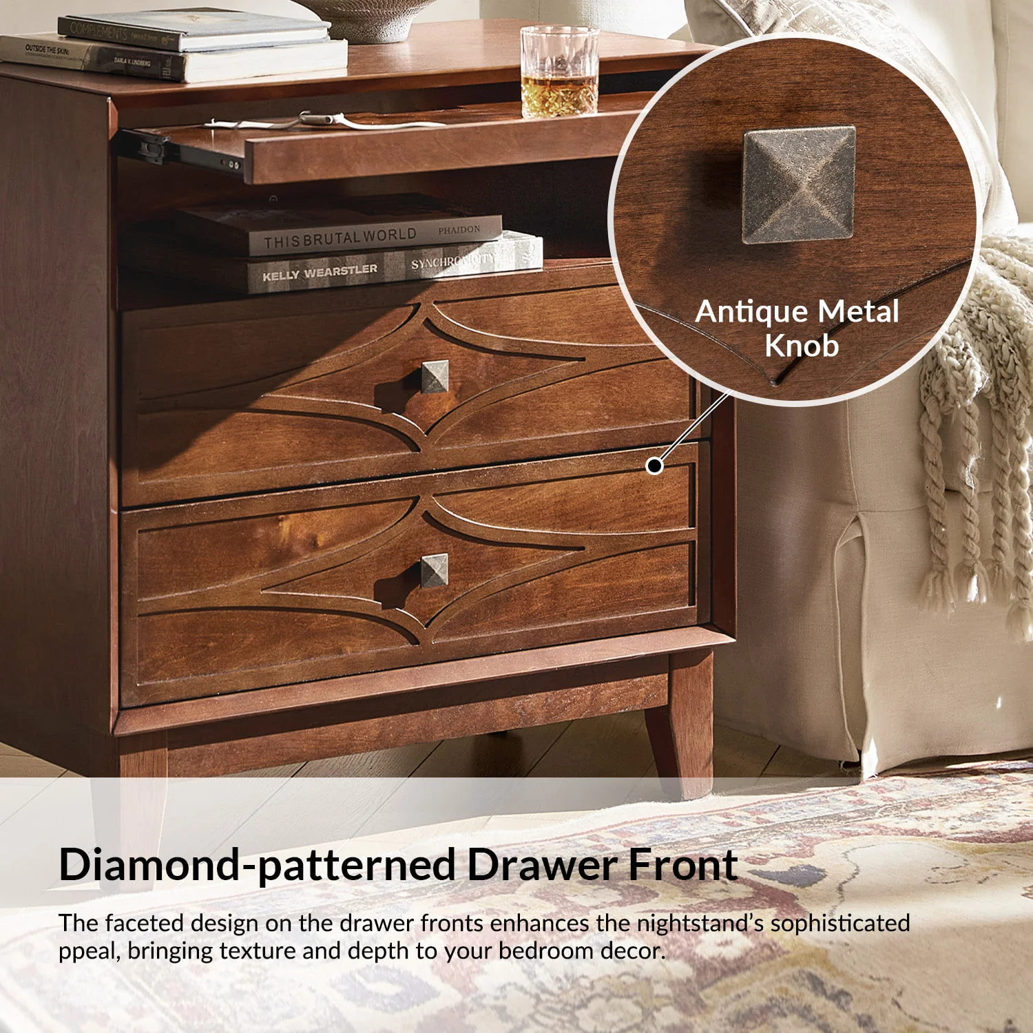 Josefa 3-Drawer End Table with Type-C and USB - Image 14
