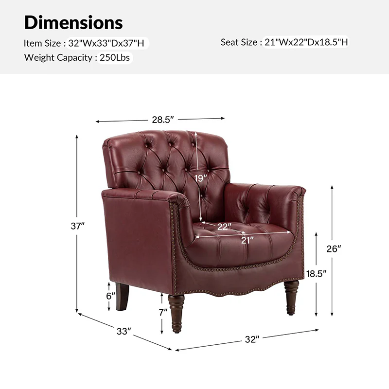 Enrique Genuine Leather Armchair - Image 19