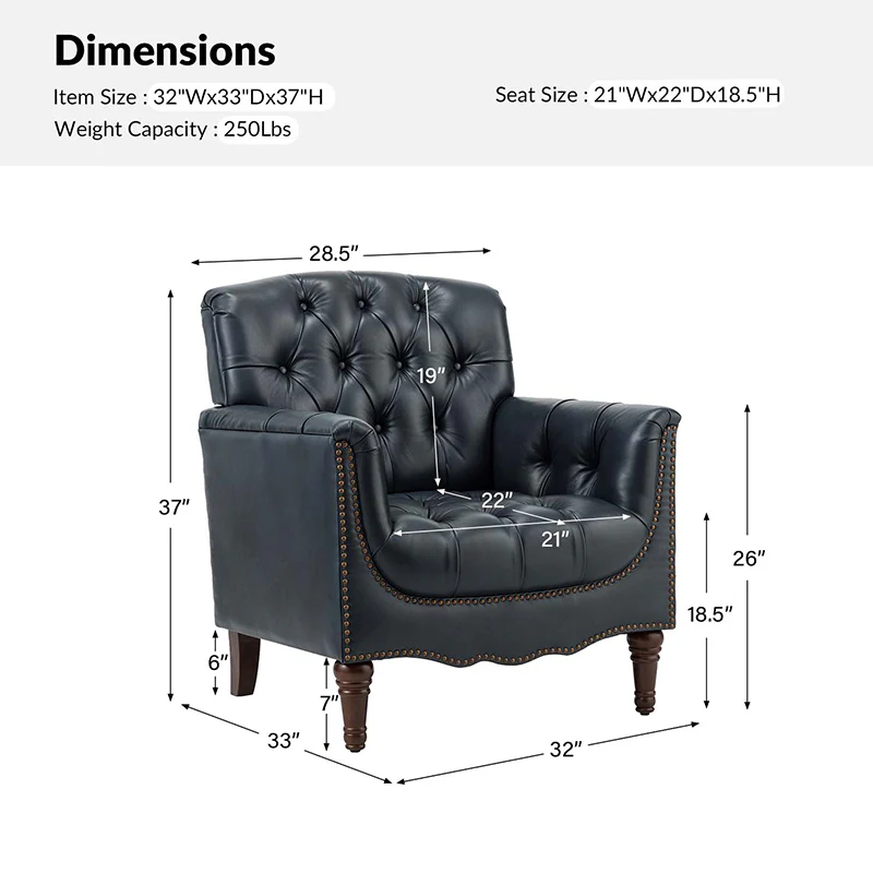 Enrique Genuine Leather Armchair - Image 27