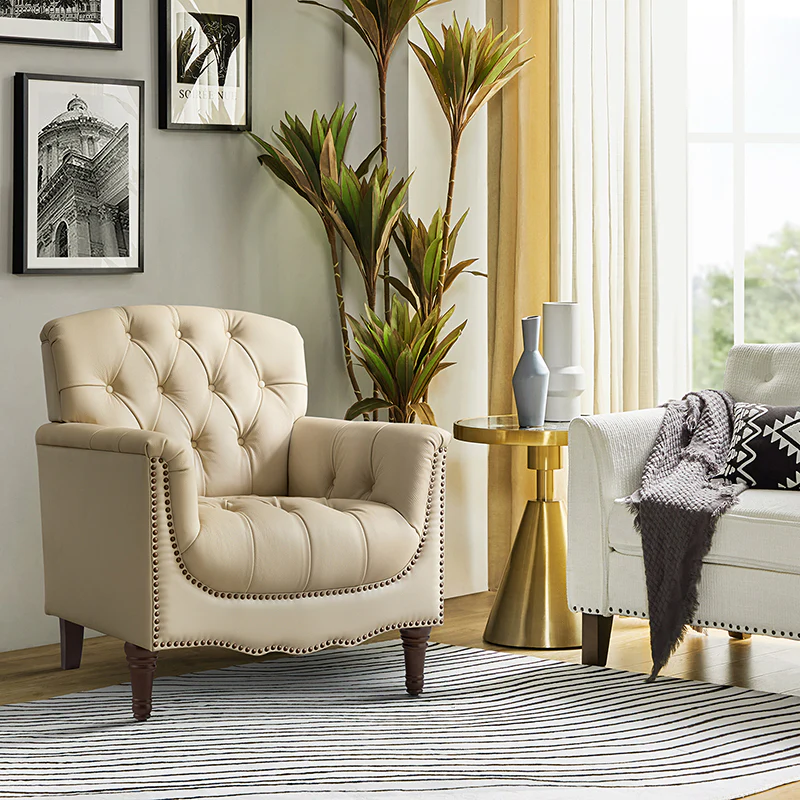Enrique Genuine Leather Armchair - Image 33