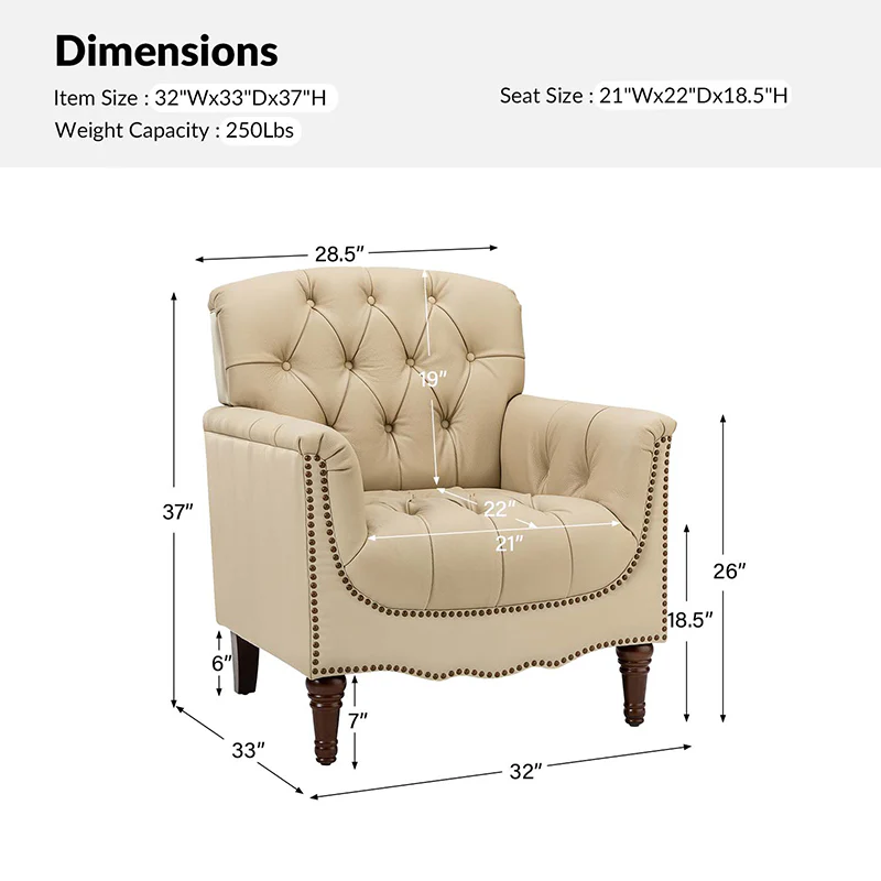 Enrique Genuine Leather Armchair - Image 35