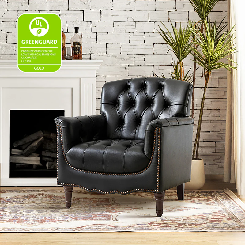 Enrique Genuine Leather Armchair - Image 42