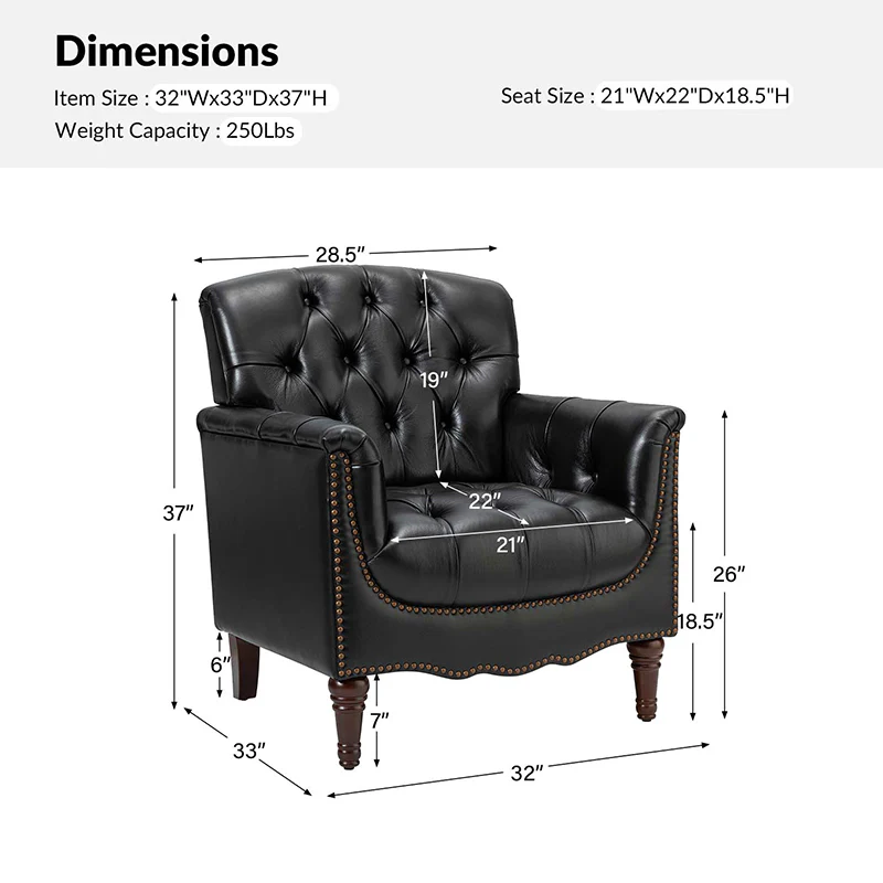 Enrique Genuine Leather Armchair - Image 43
