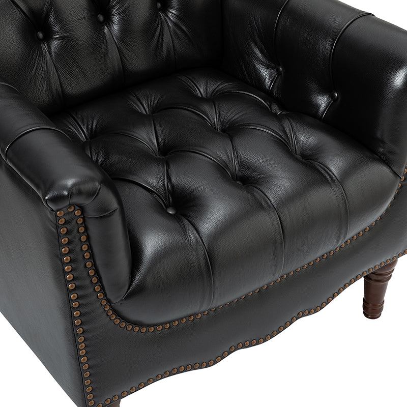 Enrique Genuine Leather Armchair - Image 48