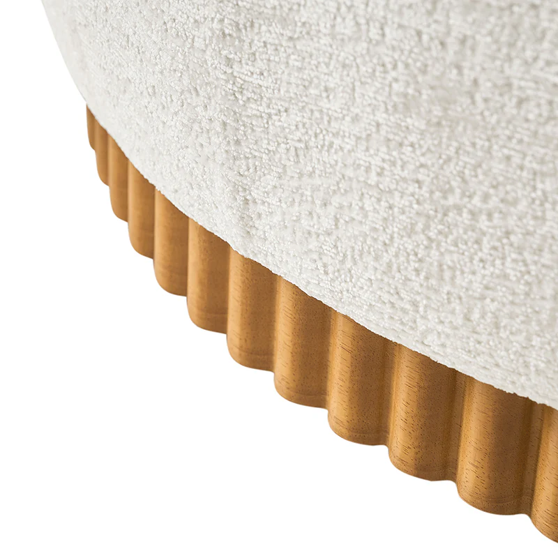 Eon Round Storage Ottoman with Reversible Tray – Soft Upholstered Accent Footstool - Image 15