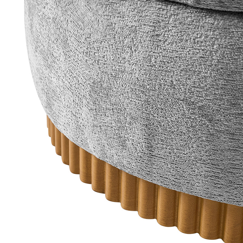 Eon Round Storage Ottoman with Reversible Tray – Soft Upholstered Accent Footstool - Image 21