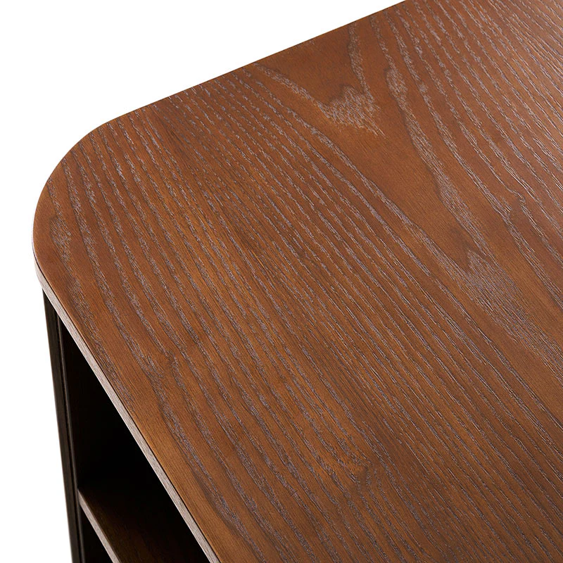 Esteban Modern Fluted Wood Coffee Table with Metal Base - Image 14