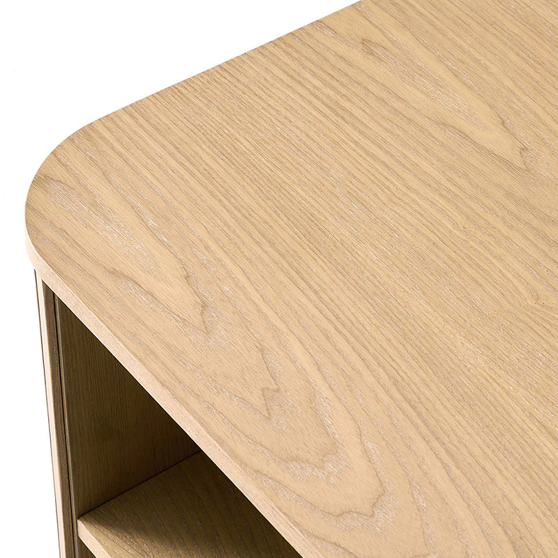 Esteban Modern Fluted Wood Coffee Table with Metal Base - Image 6