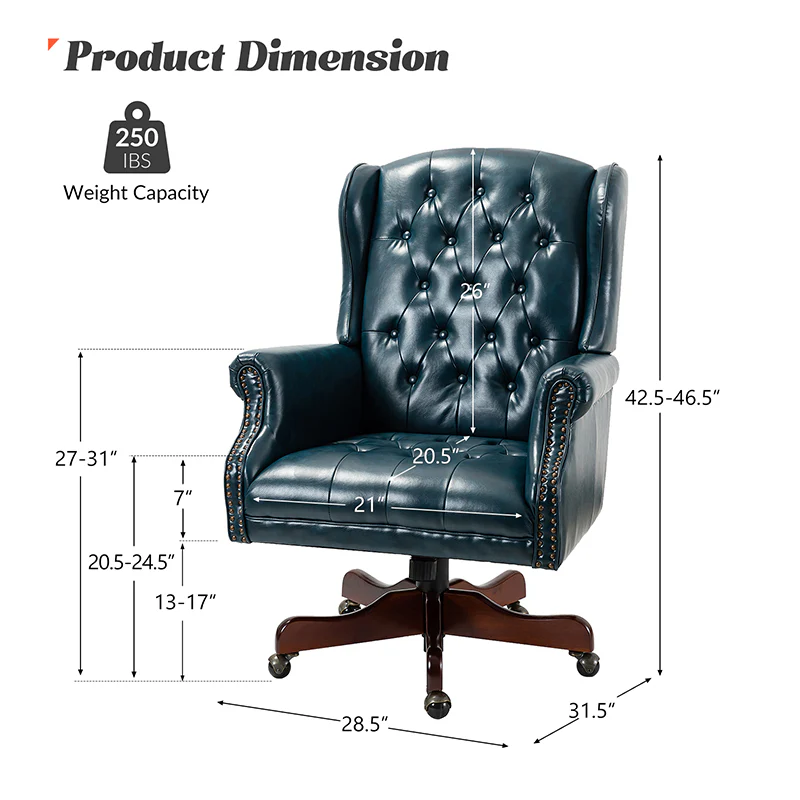 Esteban Vegan Leather Executive Office Chair - Image 11