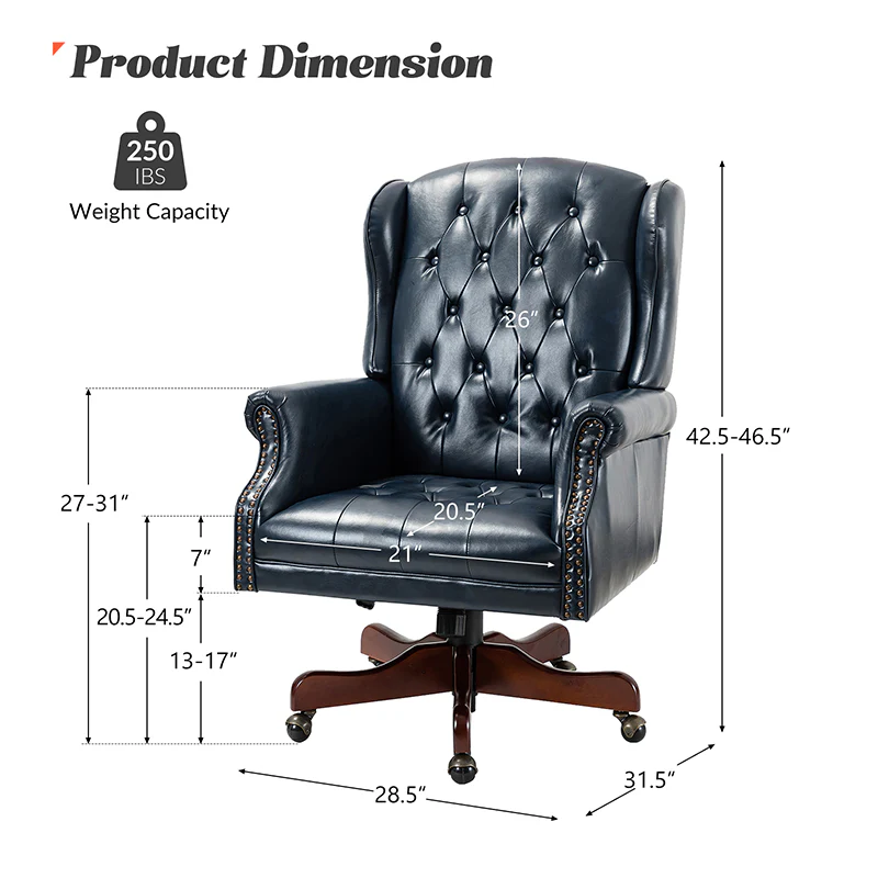 Esteban Vegan Leather Executive Office Chair - Image 19
