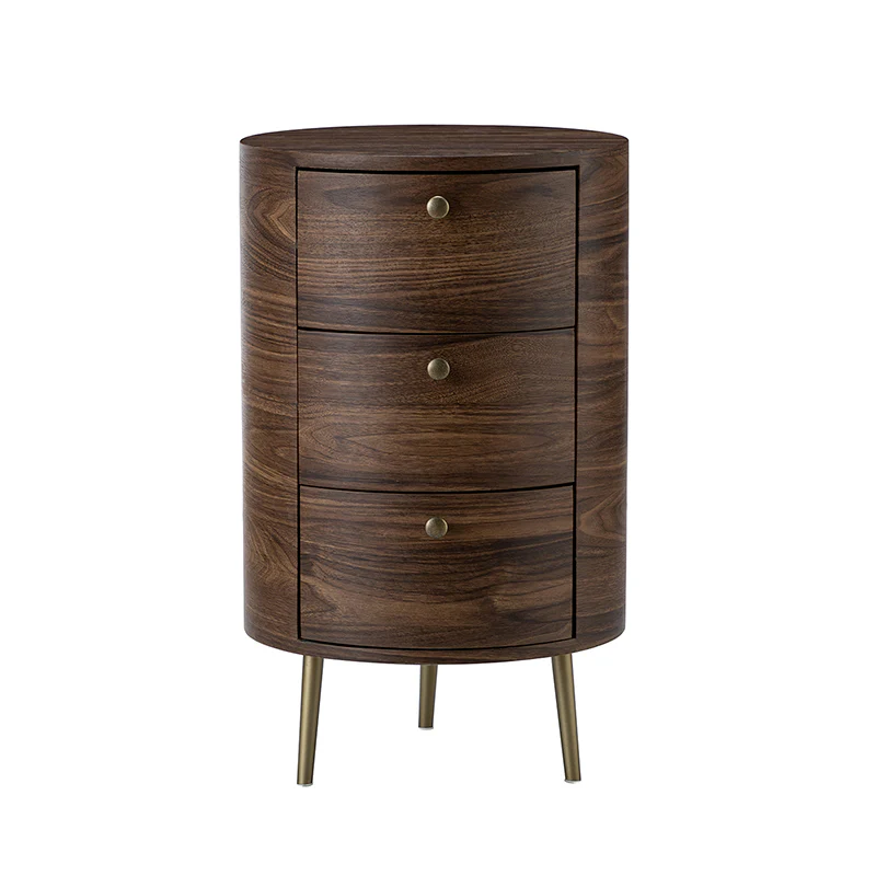 Etta 26" Tall Drum 3 - Drawer Round Boho End Table - Image 4