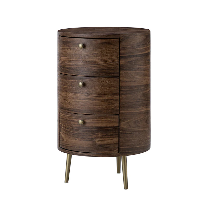 Etta 26" Tall Drum 3 - Drawer Round Boho End Table - Image 5