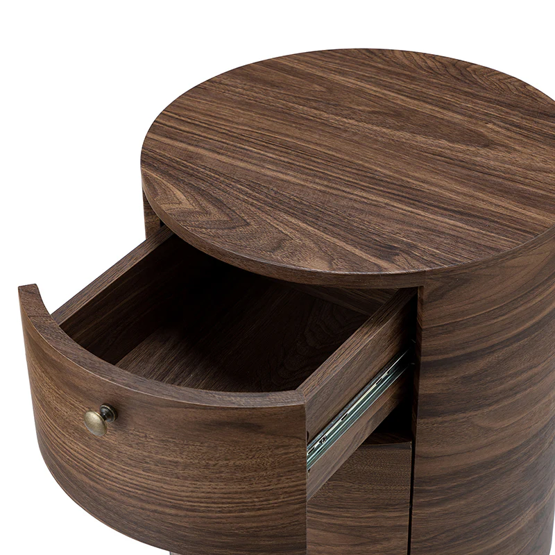Etta 26" Tall Drum 3 - Drawer Round Boho End Table - Image 7
