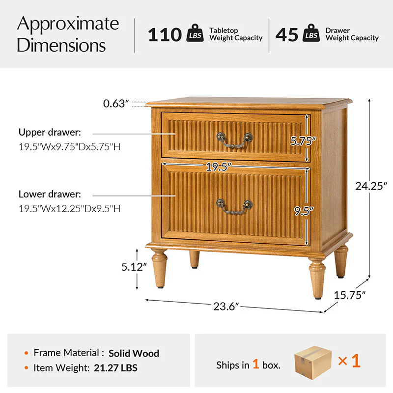 Farmhouse Solid Wood End Table (Optional Types) - Image 11