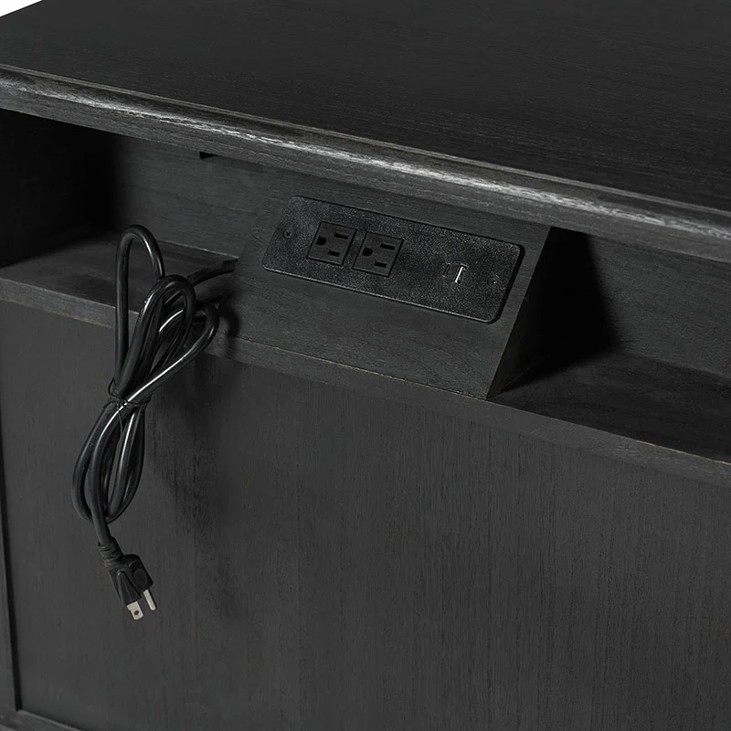 Farmhouse Solid Wood End Table with Fluted Drawer(Optional Types) - Image 14