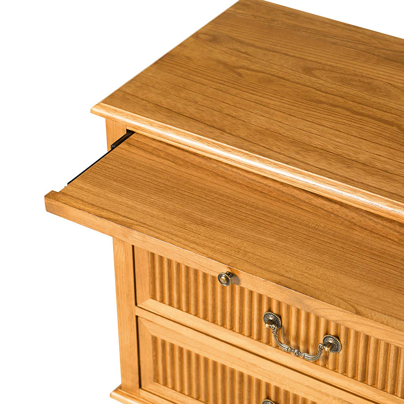 Farmhouse Solid Wood End Table with Fluted Drawer(Optional Types) - Image 20