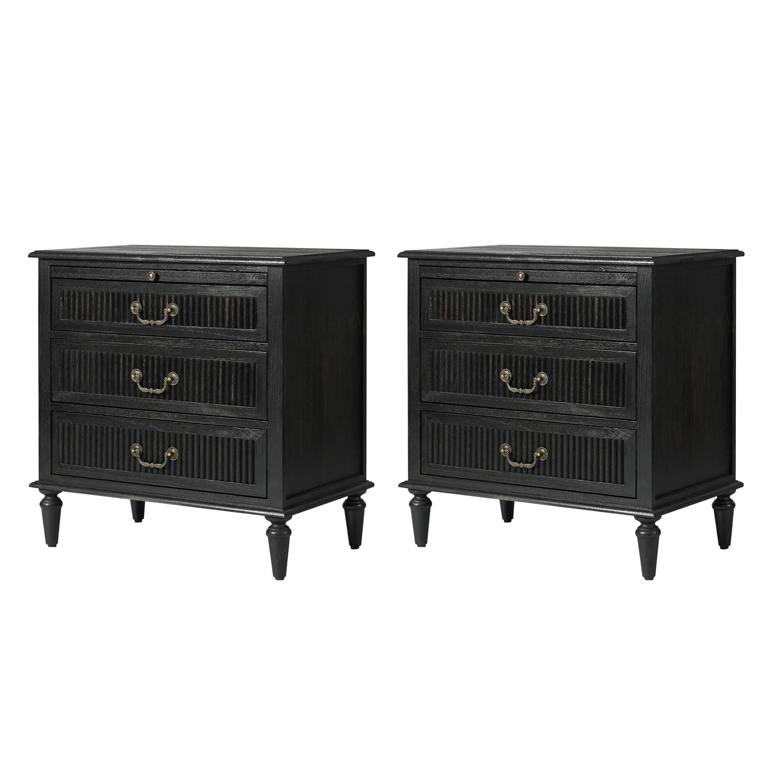 Farmhouse Solid Wood End Table with Fluted Drawer(Optional Types) - Image 23