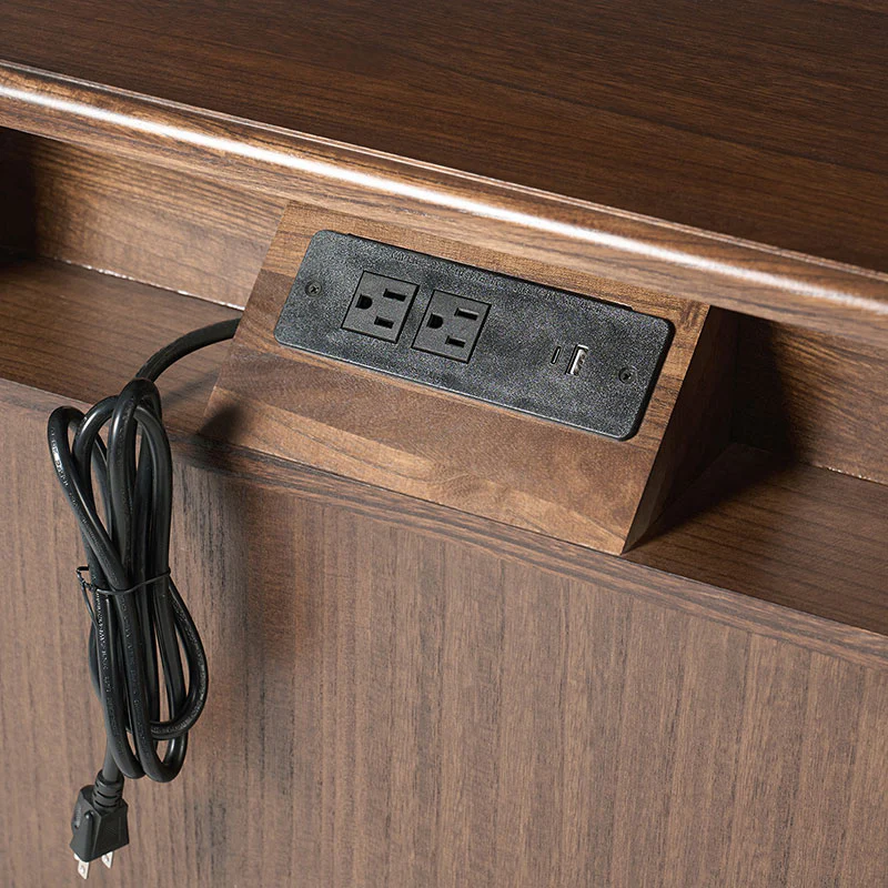 Farmhouse Solid Wood End Table with Fluted Drawer(Optional Types) - Image 7