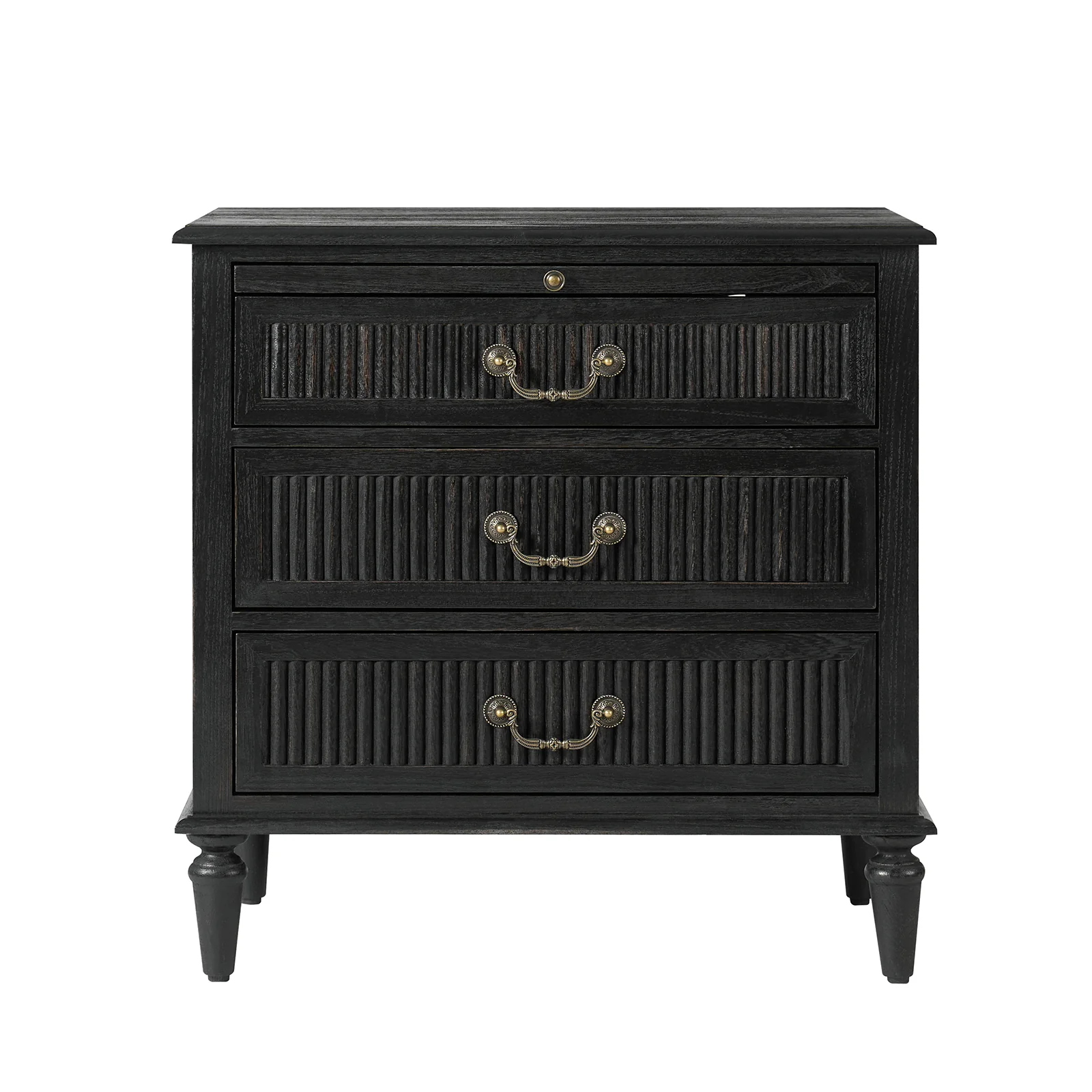 Farmhouse Solid Wood End Table with Fluted Drawer(Optional Types) - Image 9