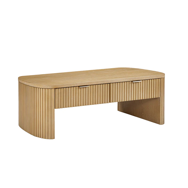 Filipo Modern Fluted Coffee Table with Drawers - Image 5