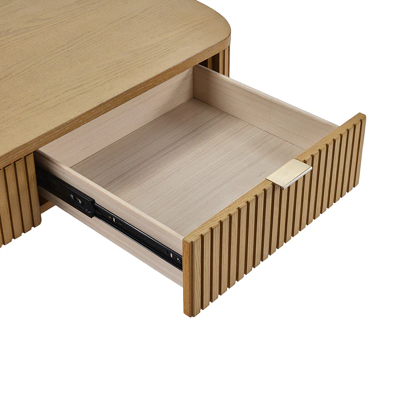 Filipo Modern Fluted Coffee Table with Drawers - Image 8