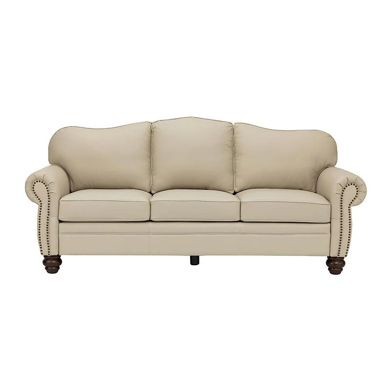 Flavio 81″ Genuine Leather Sofa – Vintage Glam Mid-Century Design - Image 28